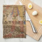 Egyptische Hieroglyphic Theedoek (Quarter Fold)