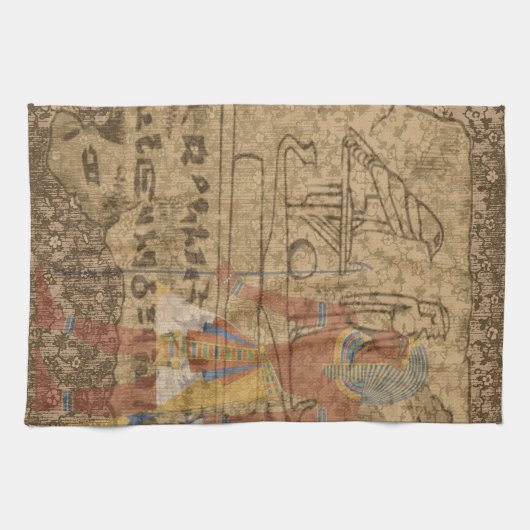 Egyptische Hieroglyphic Theedoek (Horizontaal)