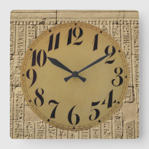 Egyptische Hieroglyphics Acrylwandklok Vierkante Klok