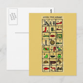 Egyptische Hieroglyphics, alfabetische symbolen Briefkaart (Voorkant / Achterkant)
