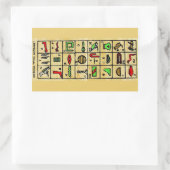 Egyptische Hieroglyphics, alfabetische symbolen Rechthoekige Sticker (Tas)