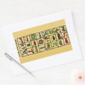 Egyptische Hieroglyphics, alfabetische symbolen Rechthoekige Sticker (Envelop)