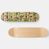 Egyptische Hieroglyphics, alfabetische symbolen Skateboard (Horizontaal)
