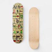 Egyptische Hieroglyphics, alfabetische symbolen Skateboard (Voorkant)