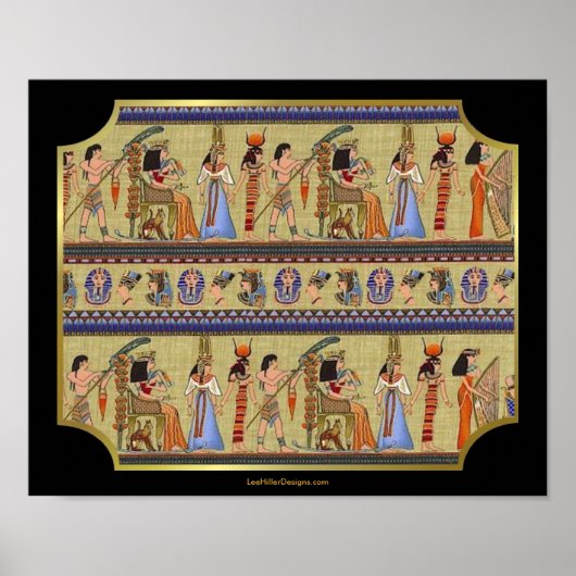 Egyptische Hieroglyphics Art Print (Voorkant)