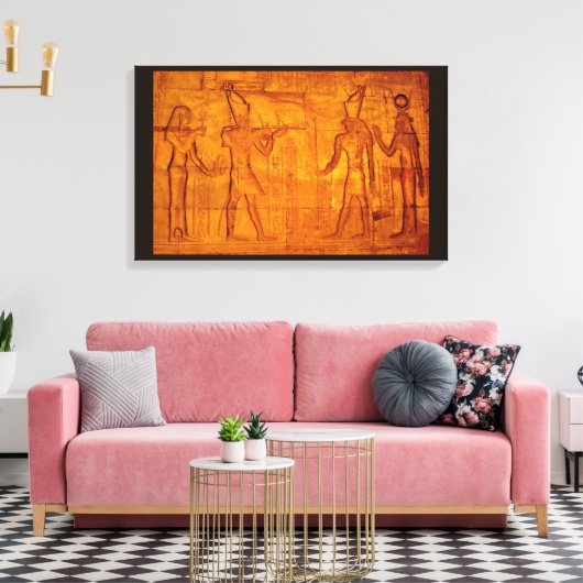 Egyptische Hieroglyphics Canvas Afdruk (Insitu (Woonkamer))