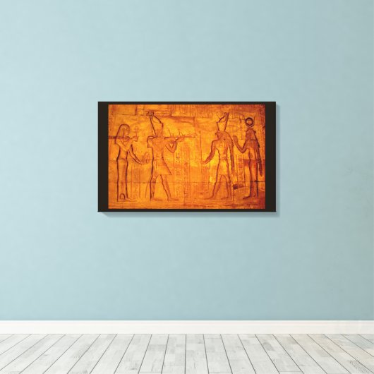 Egyptische Hieroglyphics Canvas Afdruk (Insitu (Houten vloer))