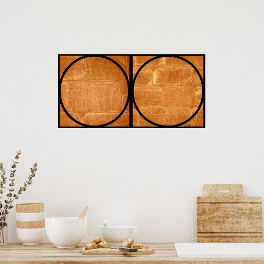Egyptische Hieroglyphics Diptych Poster (Keuken)