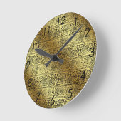 Egyptische Hieroglyphics Gold Black Ronde Klok (Hoek)