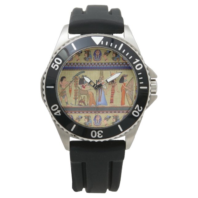 Egyptische Hieroglyphics Horloge (Voorkant)