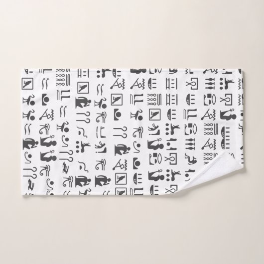 Egyptische Hieroglyphics in zwart-wit Bad Handdoek (Handdoek)