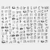 Egyptische Hieroglyphics in zwart-wit Fleece Deken (Voorkant (Horizontaal))