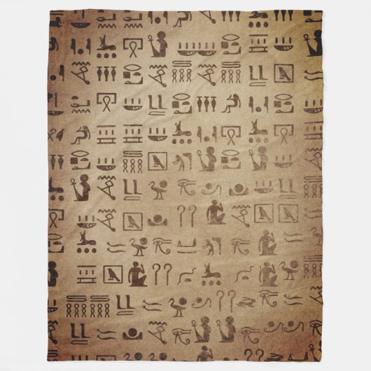 Egyptische Hieroglyphics op Papyrus Fleece Deken (Voorkant)