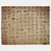 Egyptische Hieroglyphics op Papyrus Fleece Deken (Voorkant (Horizontaal))