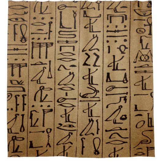  Egyptische Hieroglyphics Paper Print Douchegordijn (Voorkant)