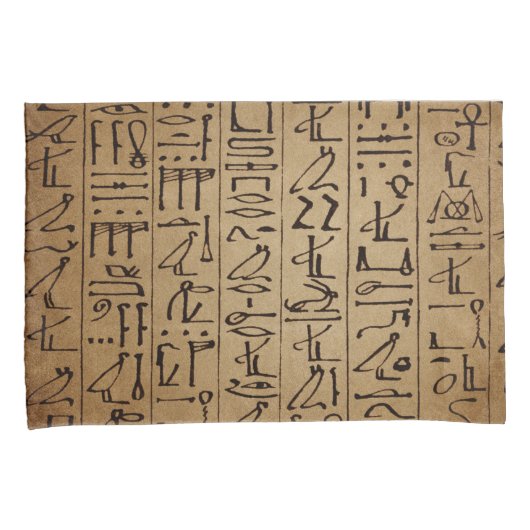  Egyptische Hieroglyphics Paper Print Kussensloop (Voorkant-Rechts)