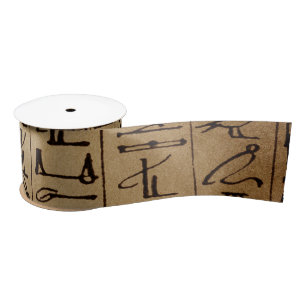  Egyptische Hieroglyphics Paper Print Satijnen Lint
