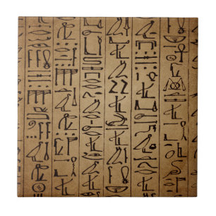 Egyptische Hieroglyphics Paper Print Tegeltje