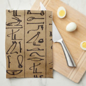  Egyptische Hieroglyphics Paper Print Theedoek (Quarter Fold)