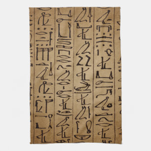  Egyptische Hieroglyphics Paper Print Theedoek