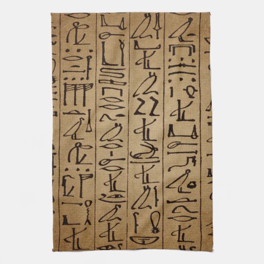  Egyptische Hieroglyphics Paper Print Theedoek (Verticaal)