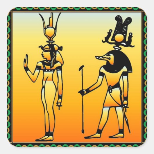 Egyptische Hieroglyphics Sticker (Voorkant)