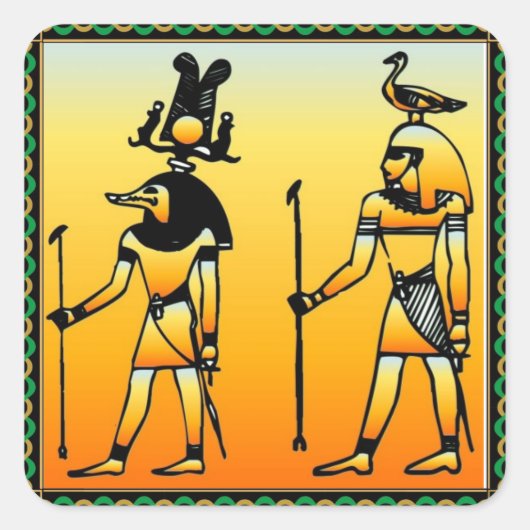Egyptische Hieroglyphics Sticker (Voorkant)