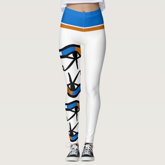Egyptische Hieroglyphics Tomb Symbols Modern Leggings (Voorkant)
