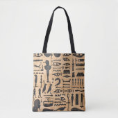 Egyptische Hieroglyphics Tote Bag (Voorkant)