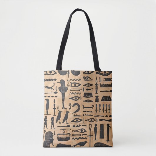 Egyptische Hieroglyphics Tote Bag (Voorkant)