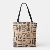 Egyptische Hieroglyphics Tote Bag (Achterkant)