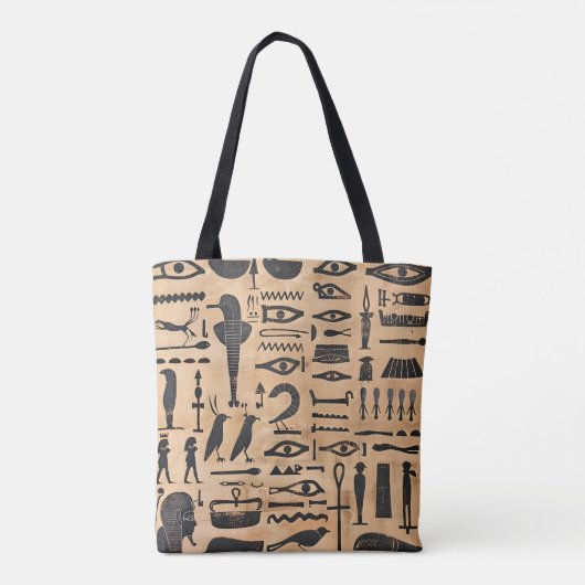 Egyptische Hieroglyphics Tote Bag (Achterkant)