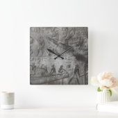 Egyptische Hieroglyphics Vierkante Klok (Huis)