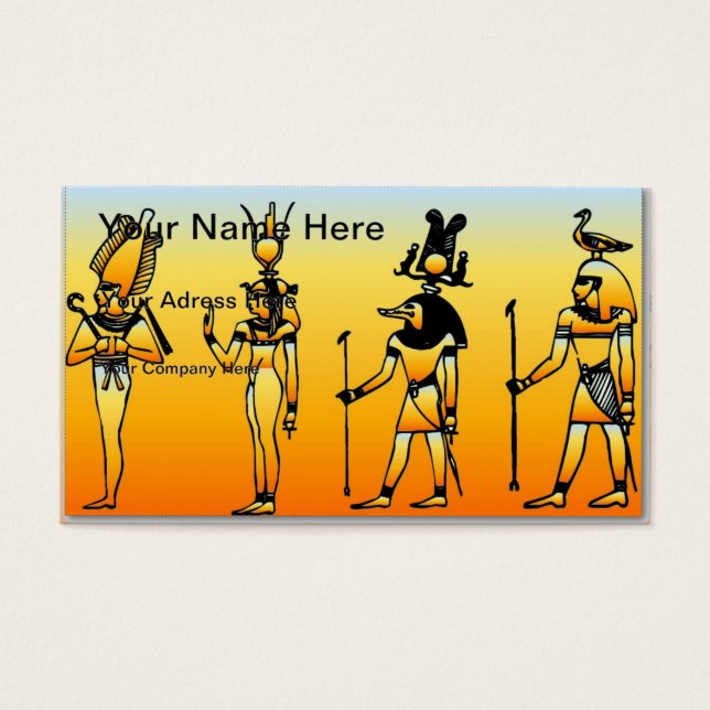 Egyptische Hieroglyphics Visitekaartje (Voorkant)