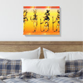 Egyptische Hieroglyphics Wrapped Canvas Afdruk (Insitu (Slaapkamer))