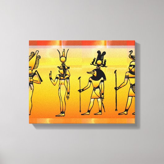Egyptische Hieroglyphics Wrapped Canvas Afdruk (Voorkant)