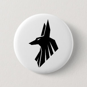 Egyptische Hieroglyphs - Anubis Ronde Button 5,7 Cm