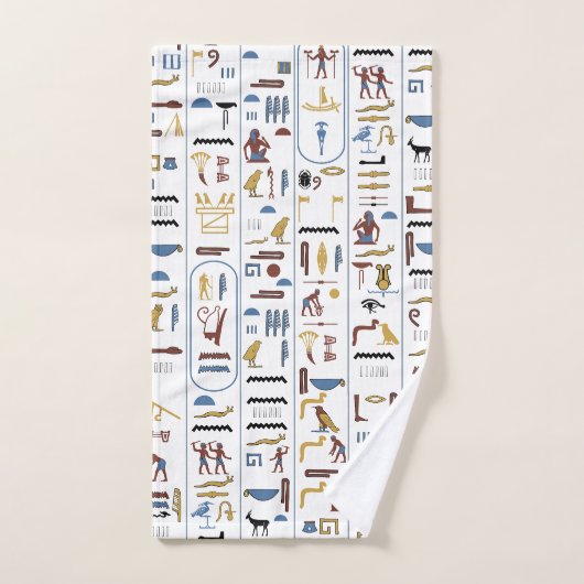 Egyptische Hieroglyphs Egyptische farao Bad Handdoek (Handdoek)