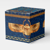 Egyptische Hieroglyphs Gold Beetles Golden Glitter Bedankdoosjes (Voorkant Zijde)