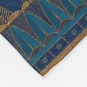 Egyptische Hieroglyphs Gold Beetles Golden Glitter Fleece Deken (Hoek)