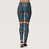 Egyptische Hieroglyphs Gold Beetles Golden Glitter Leggings (Achterkant)