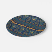 Egyptische Hieroglyphs Gold Beetles Golden Glitter Papieren Bordje (Gekanteld)