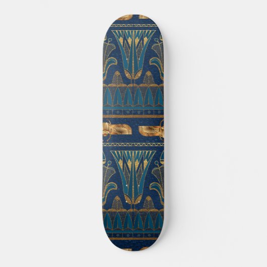 Egyptische Hieroglyphs Gold Beetles Golden Glitter Persoonlijk Skateboard (Voorkant)