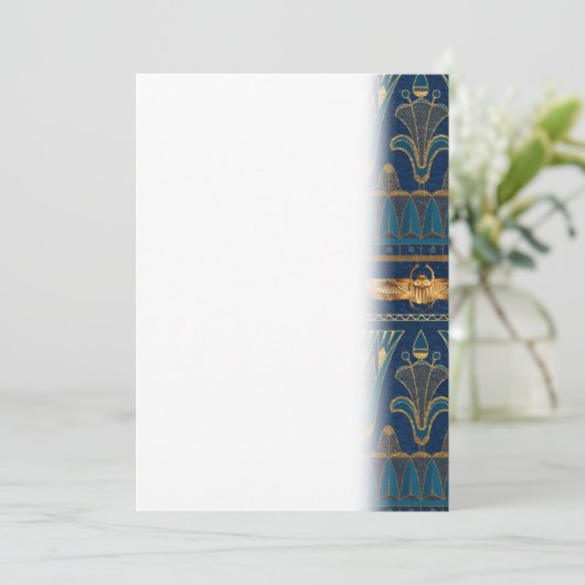 Egyptische Hieroglyphs Gold Beetles Golden Glitter Save The Date (Staand voorkant)