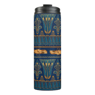 Egyptische Hieroglyphs Gold Beetles Golden Glitter Thermosbeker