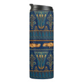 Egyptische Hieroglyphs Gold Beetles Golden Glitter Thermosbeker (Geroteerd rechts)