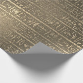 Egyptische Hieroglyphs Gold Faux Sepia Unique Luxu Cadeaupapier (Hoek)