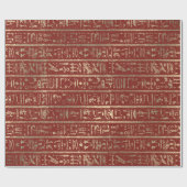 Egyptische Hieroglyphs Gold Foxier Bordeaux Luxury Cadeaupapier (Vlak)