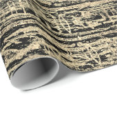 Egyptische Hieroglyphs Gold Foxier Faux Black Wood Cadeaupapier (Rol Hoek)