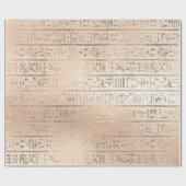Egyptische Hieroglyphs Gold Foxier Roos Gold Blush Cadeaupapier (Vlak)